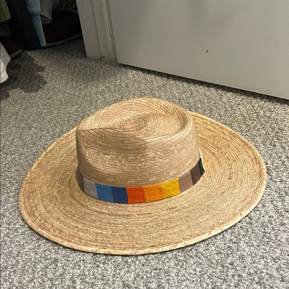 Natural Straw Hat with Colorful Band